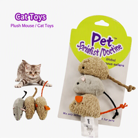 Jouets en peluche pour chat à la catnip, lot de 3 souris interactives apaisantes pour chats d'intérieur et chatons, pour les poussées dentaires et le divertissement quotidien
