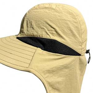 Wholesale Custom Logo Wide Brim <b>String</b> <b>Bucket</b> <b>Hat</b> Sun Protection Fisherman Style <b>With</b> Neck Flap - Product Image 5
