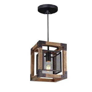 High quality antique lantern wood pendant light lamp for indoor decor