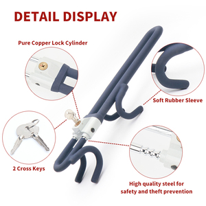 <span class=keywords><strong>Barre</strong></span> de sécurité universelle de <span class=keywords><strong>voiture</strong></span> de verrouillage de volant télescopique <span class=keywords><strong>antivol</strong></span> réglable <span class=keywords><strong>pour</strong></span> la protection du véhicule - Product Image 3