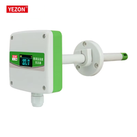 Temperature Humidity Sensor OEM ABS 4-20mA 5V 10V Duct Mounted IP65 OLED Display Air Velocity Transmitter for Air Pipeline