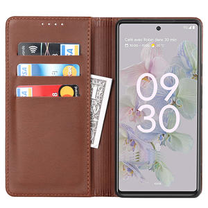 Étui en cuir pour Google Pixel 10, 9, 8A, 7A – Vente directe usine – Coque de téléphone en cuir de veau avec support magnétique puissant - Product Image 1