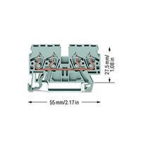 2 Piezas 870-831 Bloque de Terminales de 4 Conductores, 24A, 2.5mm, Gris, para Programación PLC, Control Industrial, RS485, Nuevo