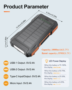Estación de Energía Portátil de Manivela <span class=keywords><strong>Solar</strong></span> a Prueba de Agua de 10000mAh, <span class=keywords><strong>Cargador</strong></span> Portátil de Emergencia, Banco de Energía Portátil - Product Image 5