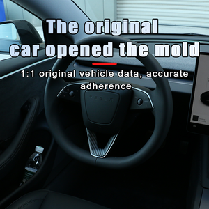 Araba aksesuarları araba direksiyon Panel dekorasyon kapak Trim kalıp Sticker Model Y Juniper için - Product Image 5