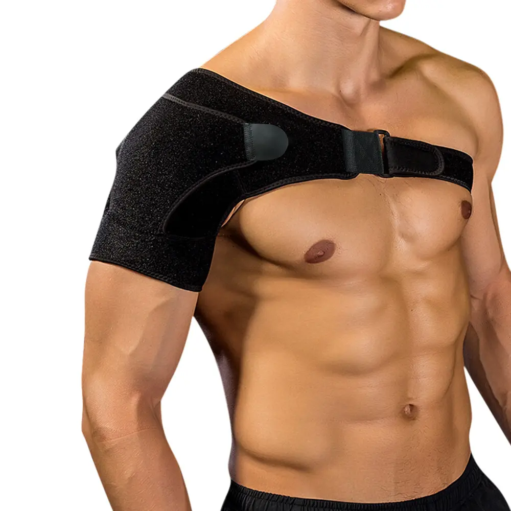 OEM logo Polyester Protective Shoulder Support Sport Men Adjustable Shoulder Brace For Injury
