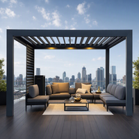 Pergola Classique Moderne en Aluminium avec Toit à Lames, Revêtement Poudré, Écologique et Étanche pour Jardin, Patio, Véranda