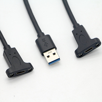 Panel Mount USB 3.1 Type-C Kabel Depan untuk Panel, Kecepatan Tinggi, Tembaga Murni, PVC, Garansi Seumur Hidup, CE ROHS CN;GUA