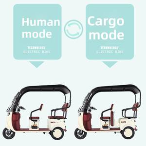 Tricycle électrique pour usage domestique, <span class=keywords><strong>petite</strong></span> <span class=keywords><strong>taille</strong></span>, pour femmes, personnes âgées, transport de marchandises, ramassage d'enfants, véhicule récréatif avec auvent ouvert - Product Image 1