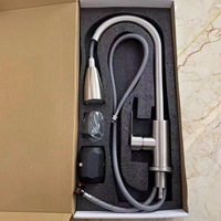 Robinet de cuisine HUBEN en acier inoxydable, monocommande avec douchette extractible, mélangeur eau chaude et froide, valve en céramique brossée, design moderne