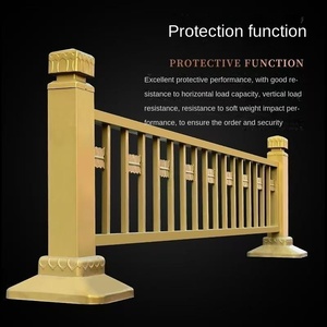 Barriera di Protezione Dorata per Strade Comunali, Ringhiera per Marciapiedi, Barriera Antiurto per Autostrade, Recinzione Mobile Durevole con Montaggio a Pavimento - Product Image 2