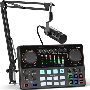 Professional Condenser <b>Record</b> Studio Microphone With Audio Sound Card and Mixer Headphone Podcast Equipment Bundles - Product Image 1