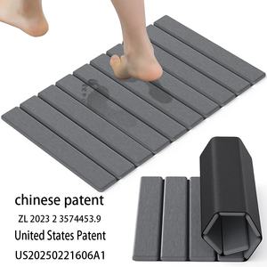 พรมเช็ดเท้าคุณภาพสูง ซึมซับน้ำได้ดี แห้งเร็ว พรมเช็ดเท้าแห้งเร็ว พรมเช็ดเท้าห้องน้ำ ทำจากเบอร์กมีล - Product Image 2