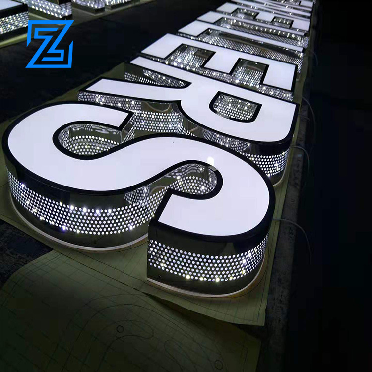 3D Store Sign Acrylic Stainless Steel