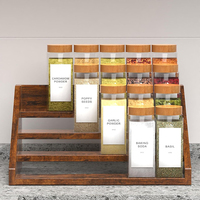 Organisateur d'épices robuste en bois pour armoire, étagère de présentation, support de rangement pour comptoir, placard et garde-manger