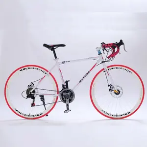 Cuadro Completo de fibra de carbono y aluminio para bicicleta de carreras, 700C, freno de disco de 30 velocidades