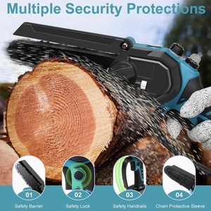 Tronçonneuse professionnelle sans fil de 8 pouces, alimentée par batterie, mini-scie électrique à faible vibration pour l'élagage des arbres de jardin et le bricolage - Product Image 6
