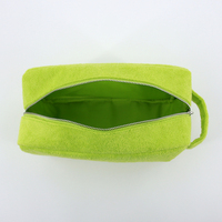 Sacs cosmétiques éponge de plage personnalisés pochette cosmétique brodée en tissu éponge sac de maquillage doux avec poignée