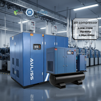 Compresseur d'air à vis électrique lubrifié AULISS 200HP 150KW, moteur 380V 50Hz, pièces détachées complètes pour atelier industriel UE