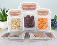 Sachet Doypack transparent biodégradable en PE, à fond plat, avec fermeture zip, imprimé à l'eau, vierge, pour sucre en conserve