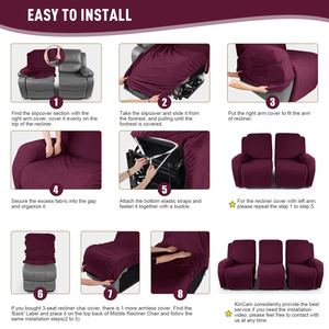 Funda de Terciopelo de Lujo para Sillón Reclinable de 3 Plazas, Juego de Fundas para Sofá Reclinable - Product Image 4