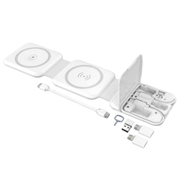 Nouveau modèle avec kit de câbles USB Charge rapide 15W Station de charge pliable 3 en 1 Station de support de chargeur sans fil magnétique