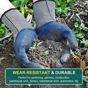 GLOVEMAN Guantes de jardinería recubiertos de espuma de látex resistentes y transpirables Guantes protectores de trabajo - Product Image 3