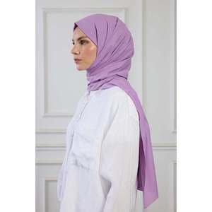 ผ้าคลุมไหล่ผ้าฝ้ายแท้ - สีม่วงไลแลค - สีม่วงไลแลค - Product Image 3
