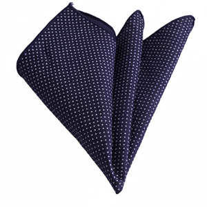 <b>Navy</b> Blue Plus Patterned Cotton Neckerchief Printed Suit Jacket <b>Accessory</b> - Product Image 2