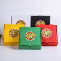 Boîte à pizza en carton ondulé épaisse et robuste avec logo personnalisé, boîte à emporter jetable, emballage alimentaire recyclable