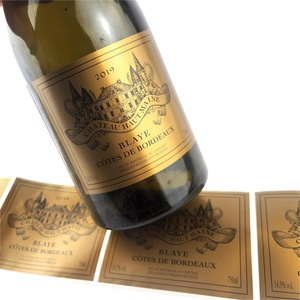 High Quality Gold Foil Printing Self Adhesive Golden Wine <b>Label</b> <b>Beer</b> <b>Label</b> Sticker - Product Image 5