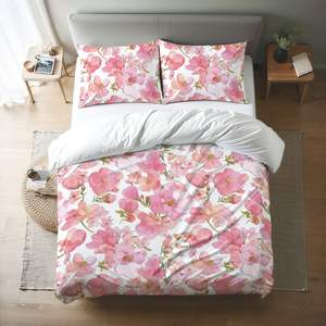 Ensemble de housse de couette souple 3 pièces personnalisé sur demande personnage dessin animé Floral Vintage rayé literie décor à la maison pour tissé - Product Image 2