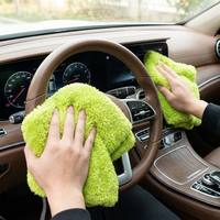Serviette de polissage et de cirage en microfibre corail 500 GSM 40x40cm sans ourlet, super absorbante, anti-rayures, séchage rapide, pour le detailing automobile