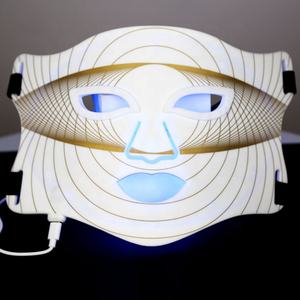 Masker kecantikan terapi lampu LED 4 warna, masker terapi foton silikon dengan lampu LED merah dan biru NIR untuk perawatan diri - Product Image 5