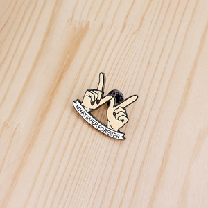 Spilla di moda per le dita qualsiasi spilla con Slogan per sempre in smalto zaino con distintivo in Denim icona in metallo regalo per i gioielli per gli amici - Product Image 6