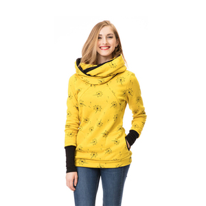 Robe de maternité d'automne et d'<span class=keywords><strong>hiver</strong></span> avec imprimé, col rond, doublure en polaire et épaississement avec col écharpe pour l'allaitement - Product Image 4