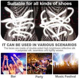 WEGOODZF 맞춤형 두꺼운 반사 4mm 혼합 색상 폴리에스터 안전 하이라이트 신발끈 (스니커즈, 운동화, 러닝화용) - Product Image 4