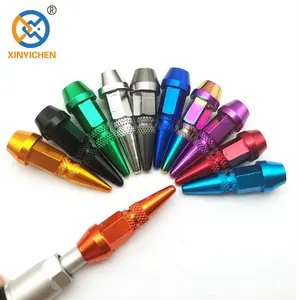 Car tire valve/Spiked tire valve/Tire tube valve cap Aluminum Bullet Car Air Port Cover Tire Cone Rim Valve Wheel Stem Cap