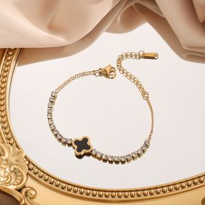Pulsera y Collar de Trébol Ajustable con 5 Circonitas Cúbicas de Acero Inoxidable para Hombre, Chapado en Oro de 18K, Resistente al Deslustre e Impermeable - Product Image 3