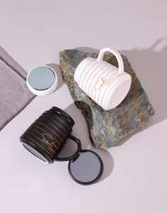 Wholesale 15 oz Retro Diner Style Smiling Inscription Classic Coffee Mug Custom Ceramic Mug Ceramic Tea Cup Cafe Cups - Product Image 2