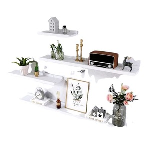 Solid Wood Wall Mounted <b>Shelf</b> 30 60 90 120cm 4 Layers Multipurpose Storage <b>Rack</b> For Living Room Bedroom - Product Image 5