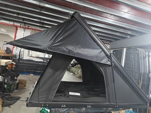 Enjoin Oxford Hard Aluminum Camouflage Roof Tent 2-4 Person 4-Season Waterproof Windproof Quick Open <b>Ladder</b> for SUV 4x4 - Product Image 4