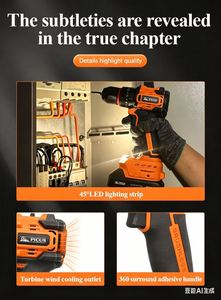 Perceuse à percussion électrique sans fil multifonction portable 21V au lithium, outils à main à <span class=keywords><strong>prix</strong></span> abordable, prise en charge OEM - Product Image 5