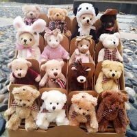 Sac à dos en peluche ours en peluche personnalisé mignon avec pendentif cravate porte-clés avec rembourrage en coton PP taille 11 cm pour les filles cadeaux de Noël