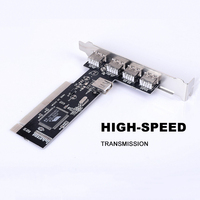 Tarjeta de Expansión PCI para Computadora de Escritorio, USB 2.0, Agrega 5 Puertos, Tarjeta Adaptadora PCI para Placa Base