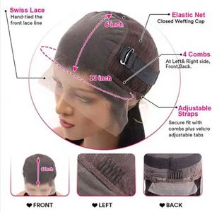 Perruques frontales brésiliennes naturelles pré-épilées 13x6, transparentes, tenue longue durée, sans glissement, 100% cheveux humains vierges, babyhair - Product Image 5