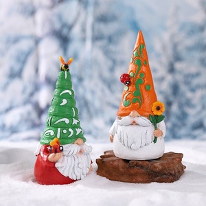 Santa Claus Micro-Landscape Snow Scene Gnome Small Ornament, Resin <b>Craft</b> Christmas Gift & Decorative Display - Product Image 1