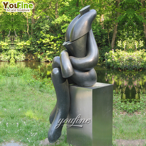 Escultura Abstracta de Bronce, Estatua Masculina Cubista Facetada de Tres Patas, Arte de Jardín para Exteriores, para Hotel, Villa, Plaza, Personalizable - Product Image 5
