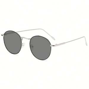 Gafas de Sol Redondas de Metal Retro Unisex 2025 con Logotipo Personalizado, Gafas Fotocromáticas Anti Luz Azul para Hombre y Mujer - Product Image 6