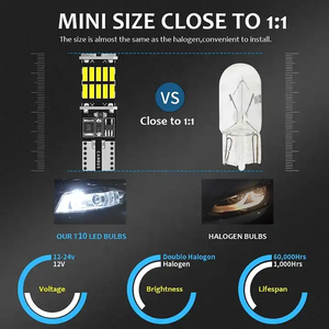 Accesorios de coche Luz de señal de giro T10 W5W bombilla de freno LED 4014 26SMD marcha atrás parada cola ancho lámpara - Product Image 5